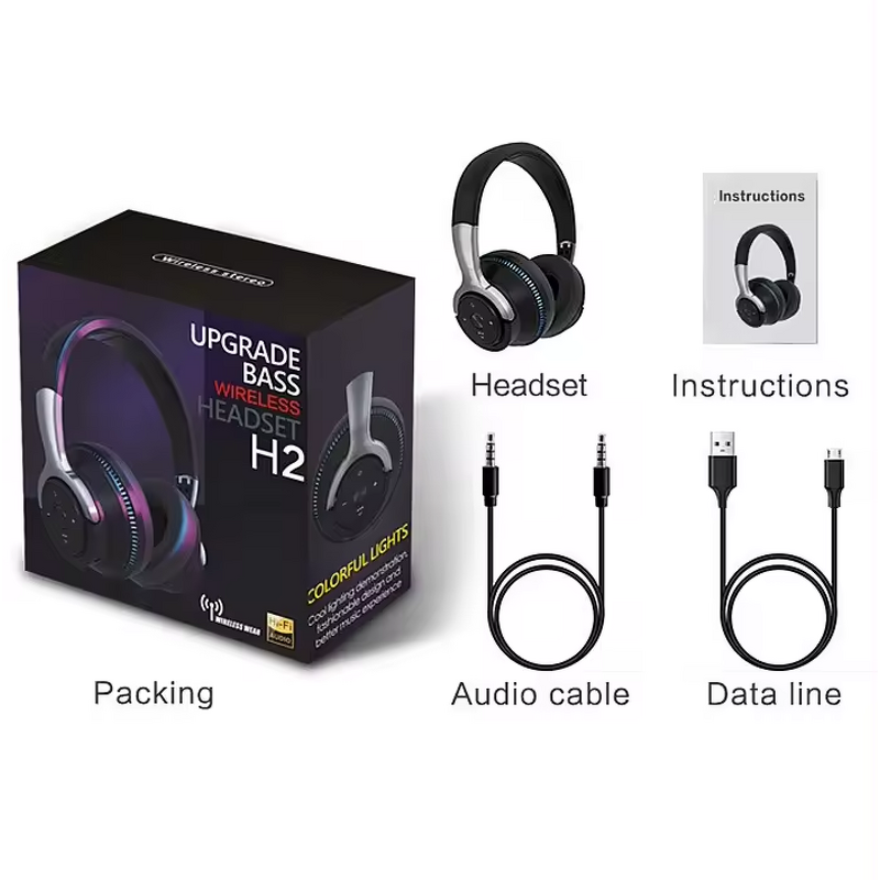 LED Light Wireless Earbuds Factory - BT5.0 Foldable TF Card Mic Headset