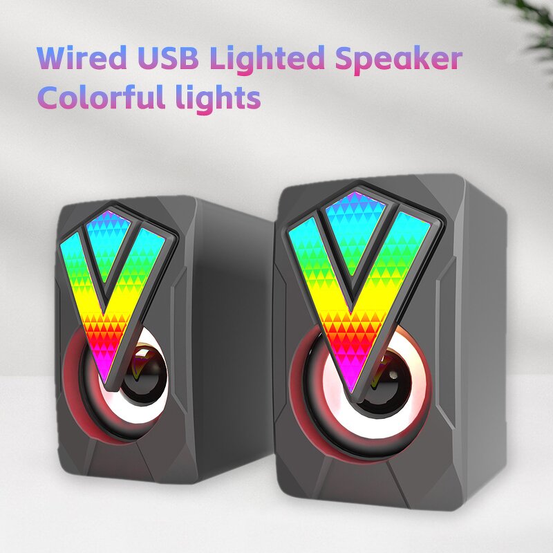 USB Gaming Speaker Factory - Wired Rainbow LED Stereo for PC Laptop