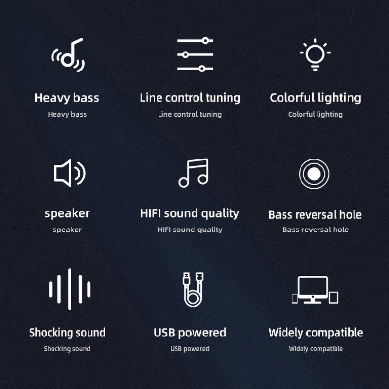 USB Gaming Speaker Factory - Wired Rainbow LED Stereo for PC Laptop