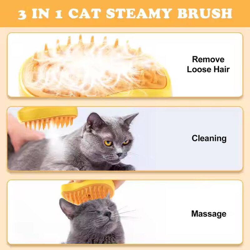 Cat Grooming Brush Factory - Multifunctional Rotating Steam Spray Comb