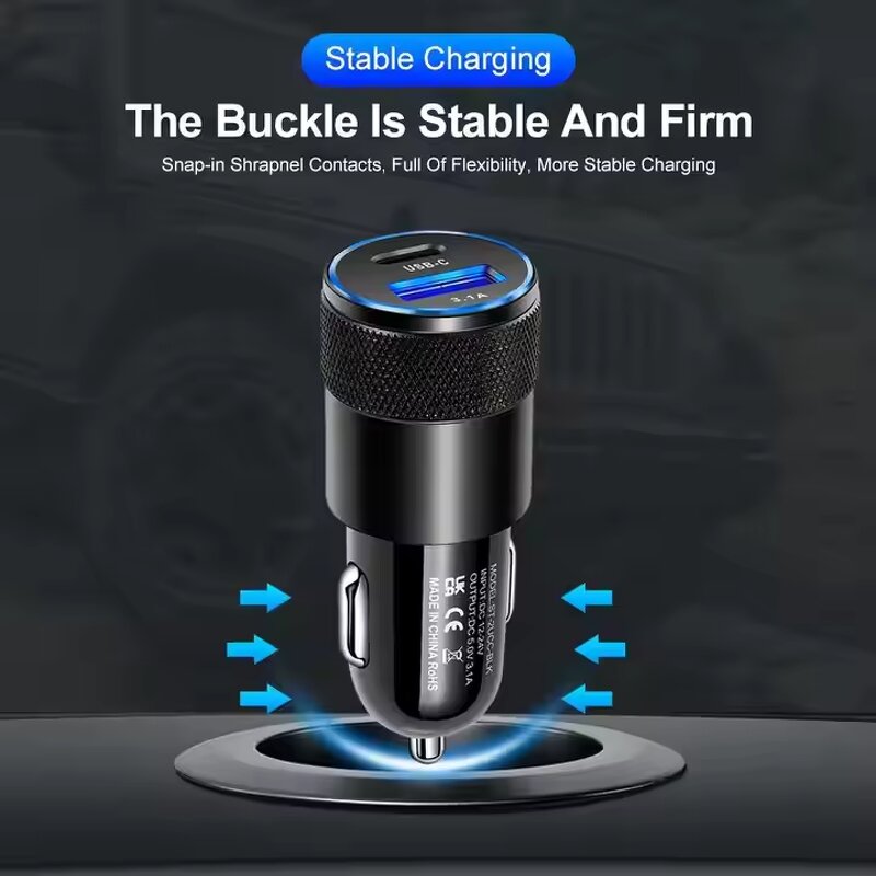 Car Phone Charger Factory - 4 Port USB 35W Wireless LED Light