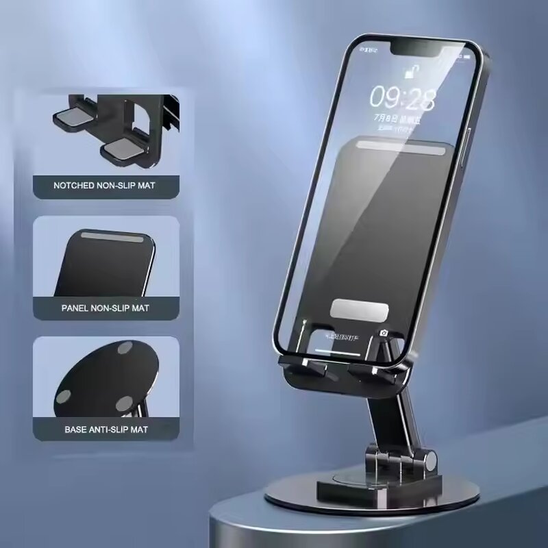 Adjustable Metal Phone Holder Manufacturer - 360 Rotating Alloy Desk Stand