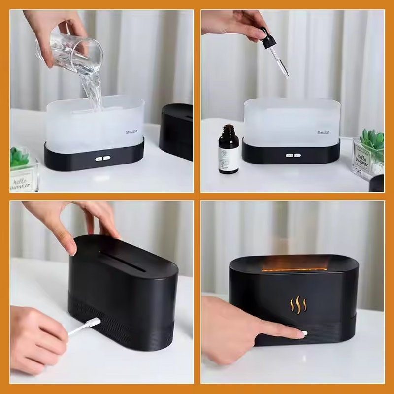 Flame Humidifier Factory - USB Ultrasonic Essential Oil Aroma Diffuser Lamp