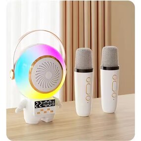 Astronaut BT Speaker Set Factory - RGB LED Clock Karaoke Microphone