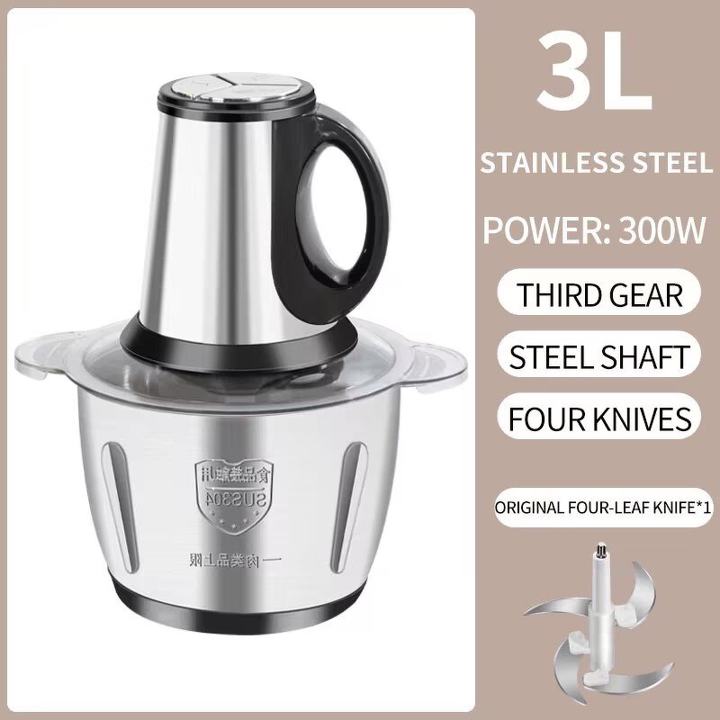 Electric Food Chopper Factory - Stainless Steel 3L Home Kitchen Meat Grinder