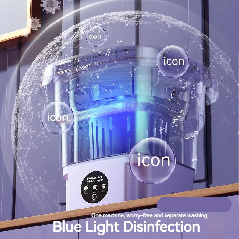 Portable Washing Machine Factory - 8L Folding Electric Spin Dry Laundry