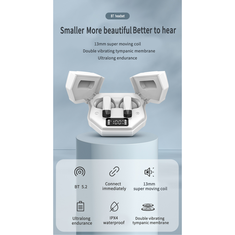 TWS Sports Earphone Manufacturer - BT5.2 Waterproof LED Wireless Earbuds