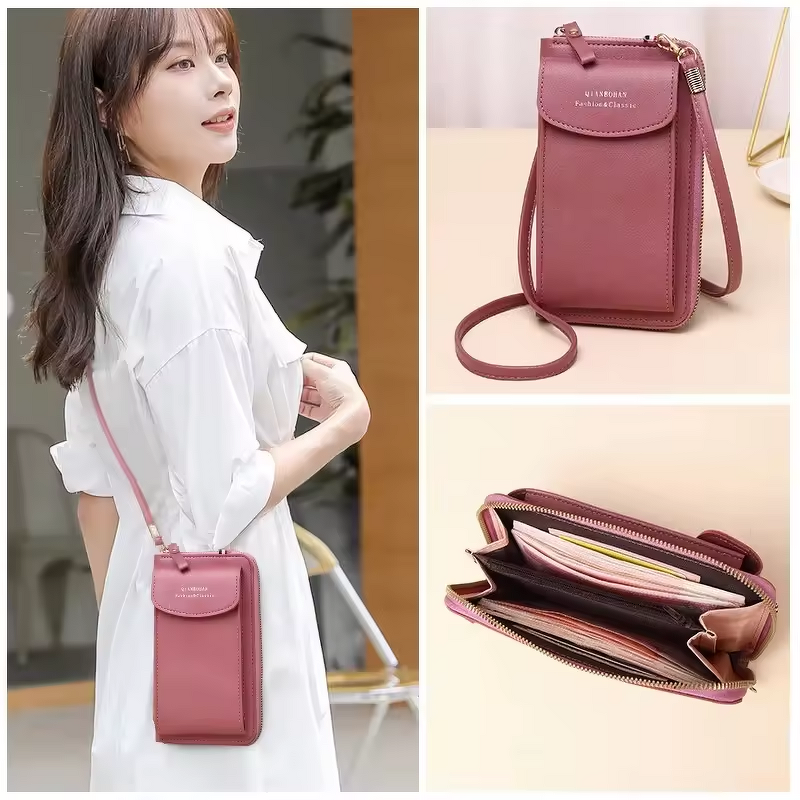 Mini Crossbody Bag Factory - PU Leather Woven Pearl Tassel Phone Bag