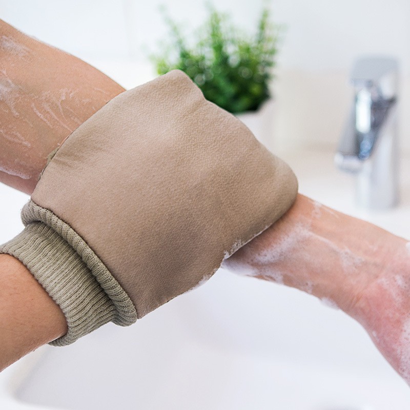 Bath Gloves Manufacturer - Double-Sided Sisal Ash Plastic Scrub