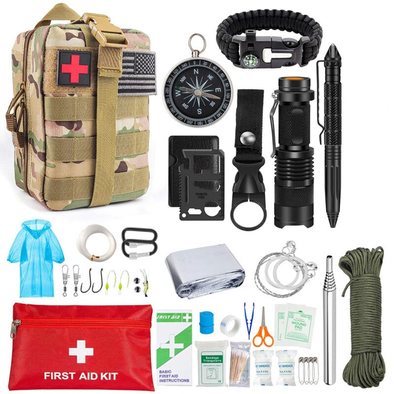 Multisport Accessories Supplier - WWANZHUO Customized Tactical First Aid Bag Emergency Survival Kit Travel Camping