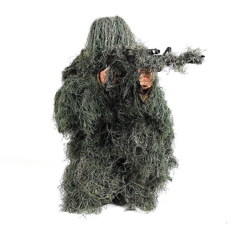 Camouflage Ghillie Suit Manufacturer - WANZHUO Wholesale 3D Universal Adjustable Size Woodland Hunting Tactical