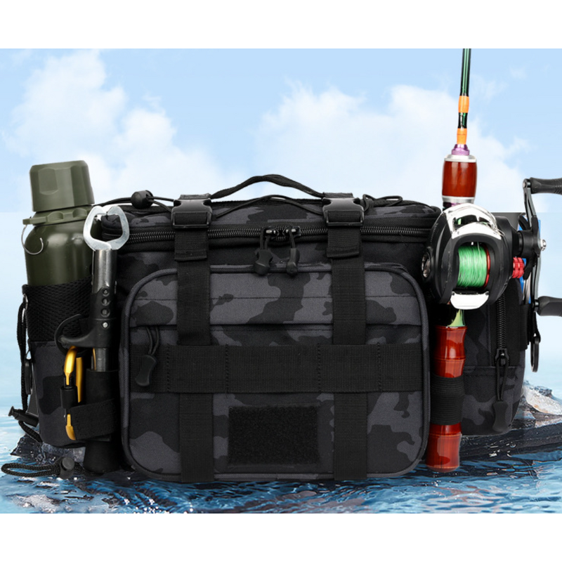 Nylon Waist Pack Manufacturer - WANZHUO Multi-functional Three-layer Single Shoulder Rod Bag Outdoor Fishing