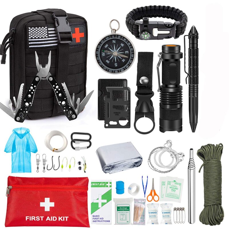 Multisport Accessories Supplier - WWANZHUO Customized Tactical First Aid Bag Emergency Survival Kit Travel Camping