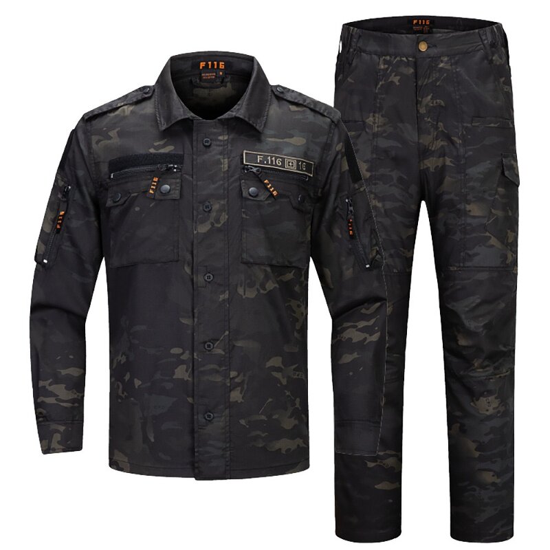 Tactical Uniform Jacket Pants Factory - WANZHUO Custom Men's Multicolor F116 Multicam Polyester Material Wholesale
