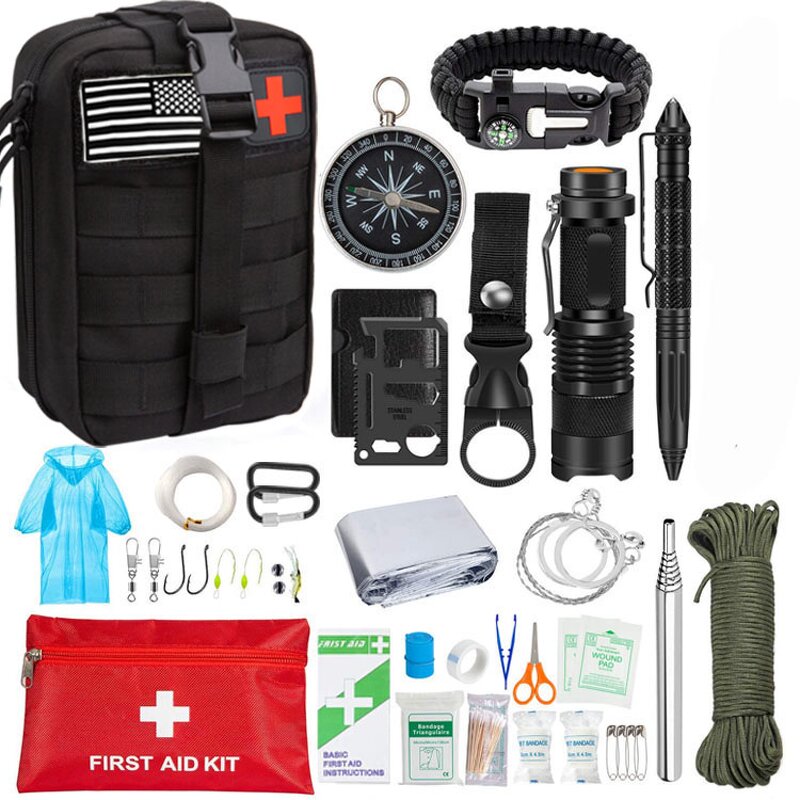 Multisport Accessories Supplier - WWANZHUO Customized Tactical First Aid Bag Emergency Survival Kit Travel Camping