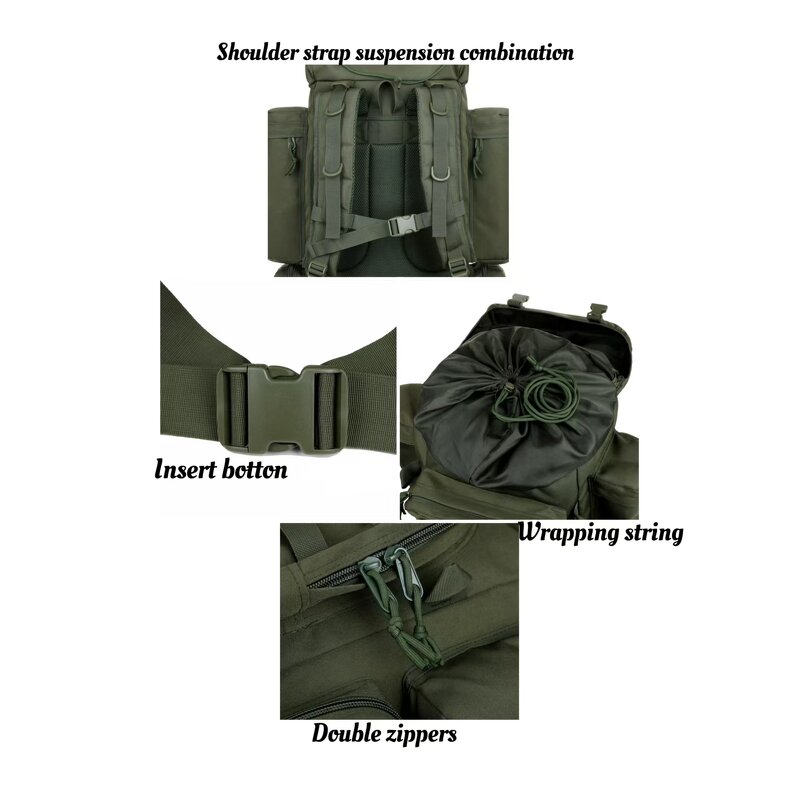 Camouflage Backpack Supplier - WANZHUO 100L Large Capacity Oxford Bag for Hiking Frame Backpacking Packs