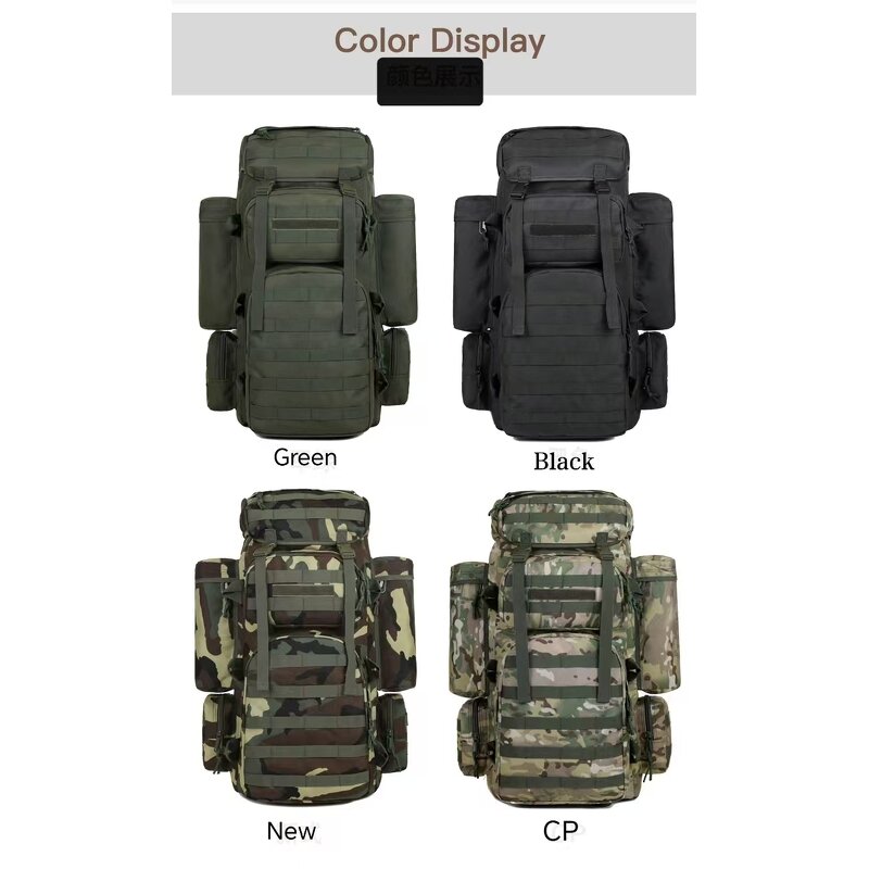 Camouflage Backpack Supplier - WANZHUO 100L Large Capacity Oxford Bag for Hiking Frame Backpacking Packs