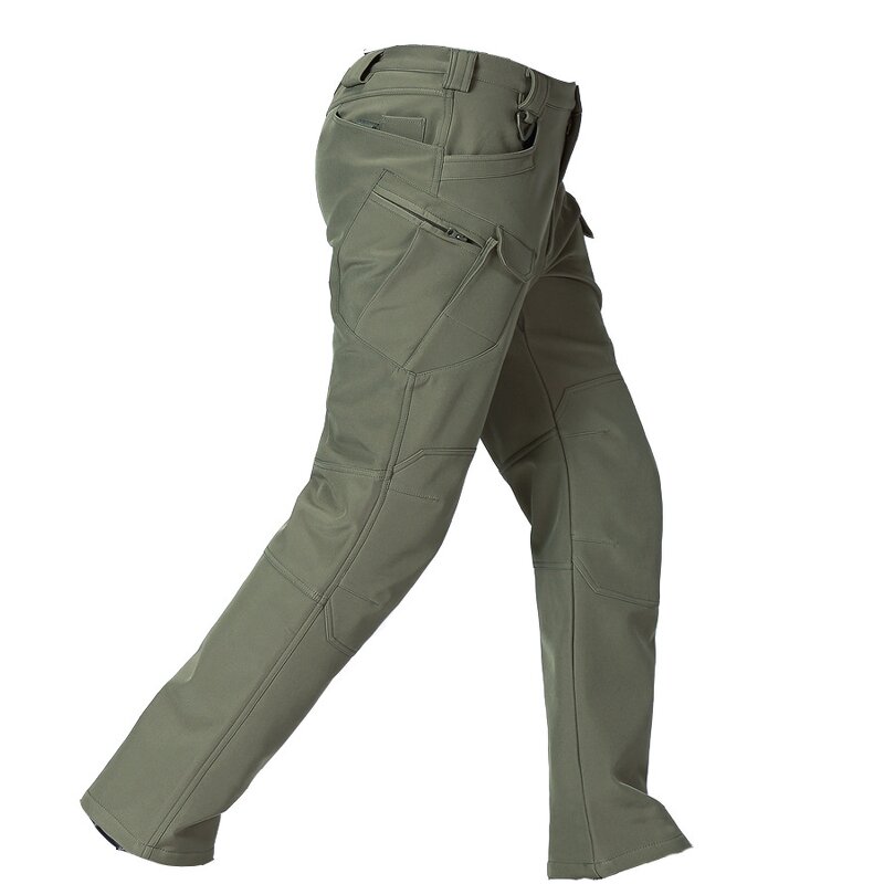 Men's Tactical Pants Supplier - WANZHUO Soft Shell Outdoor Long Skating Skiing Windproof Winter Work Multi-Pockets