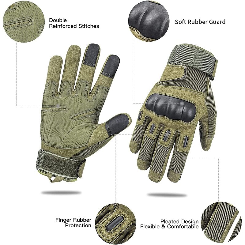 Touchscreen Tactical Gloves Supplier - Army Green Winter Full Finger Fleece Gloves