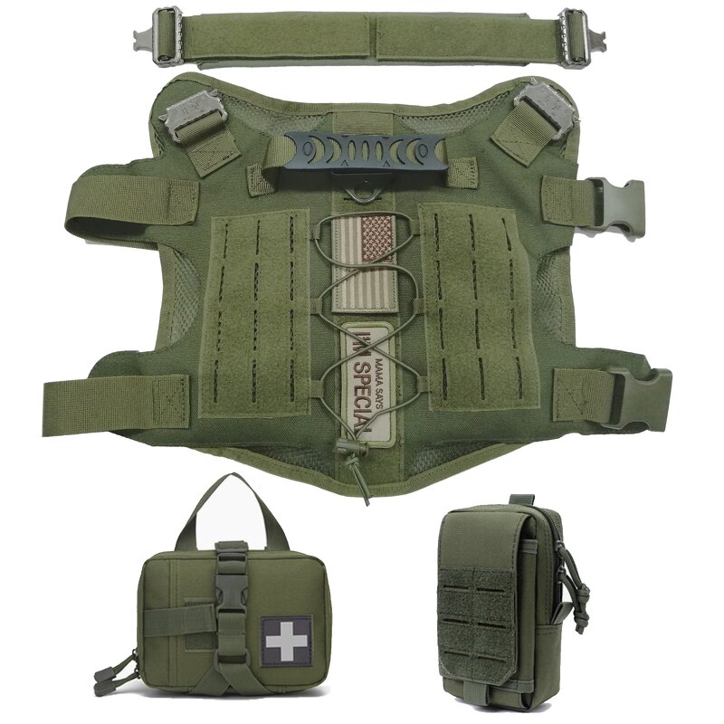 Tactical Dog Harness Manufacturer - 1000D Nylon Laser Cut Molle Quick Release Vest