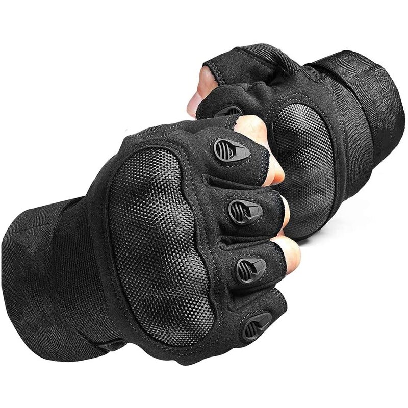 Tactical Gloves Supplier - Tan Rubber Knuckle Anti-slip Half Finger Combat
