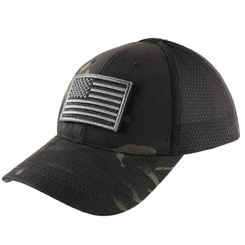 Tactical Mesh Cap Factory - Wholesale Black Cotton Custom Outdoor Sports Hat