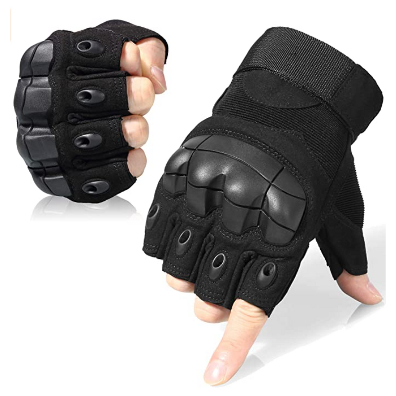 Fingerless Tactical Gloves Factory - Custom Black Half Finger Outdoor Duty Gloves