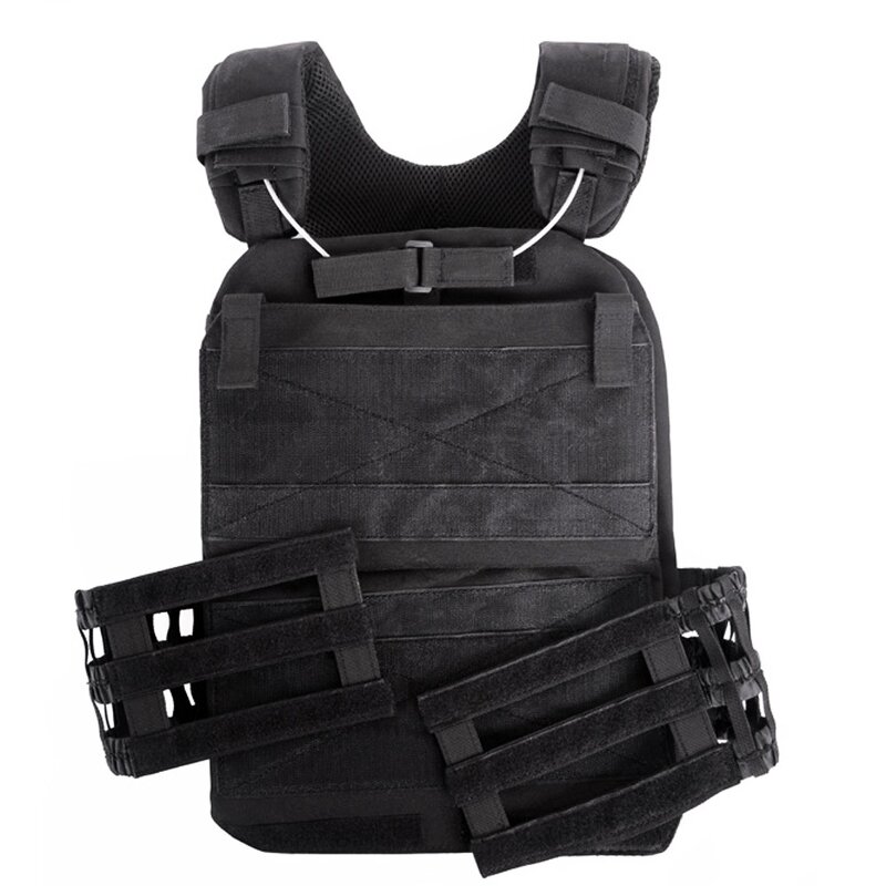 Molle Tactical Vest Factory - 1000D Black Breathable Adjustable Combat Vest