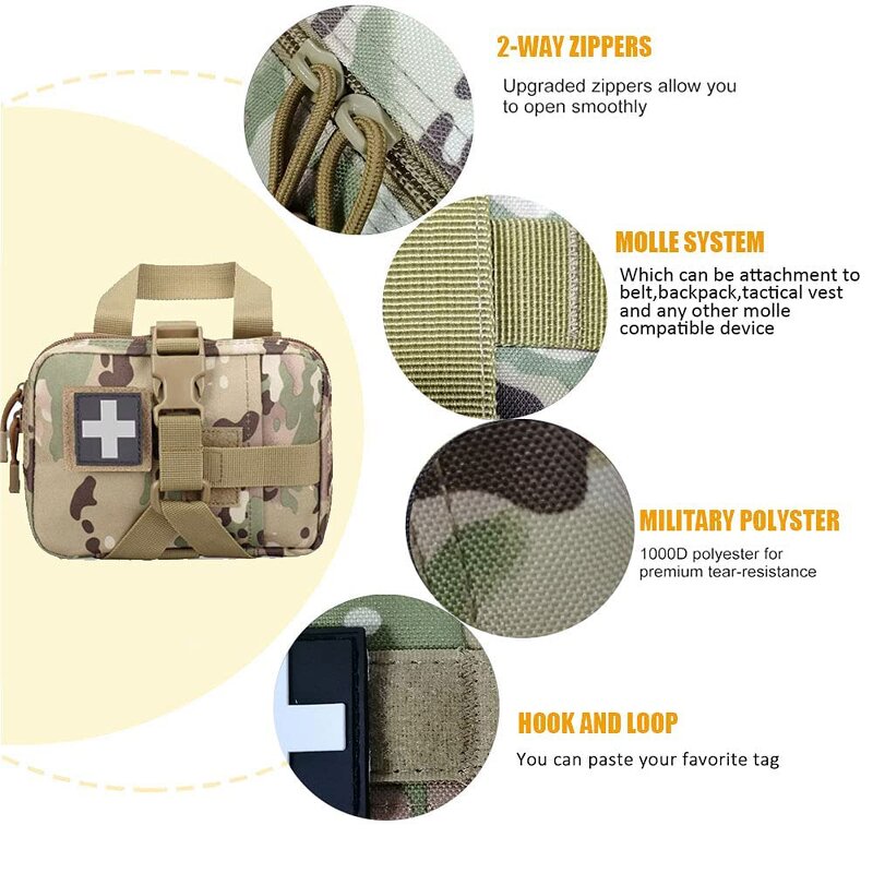 Tactical First Aid Pouch Supplier - Waterproof Camo Medical Molle IFAK Bag