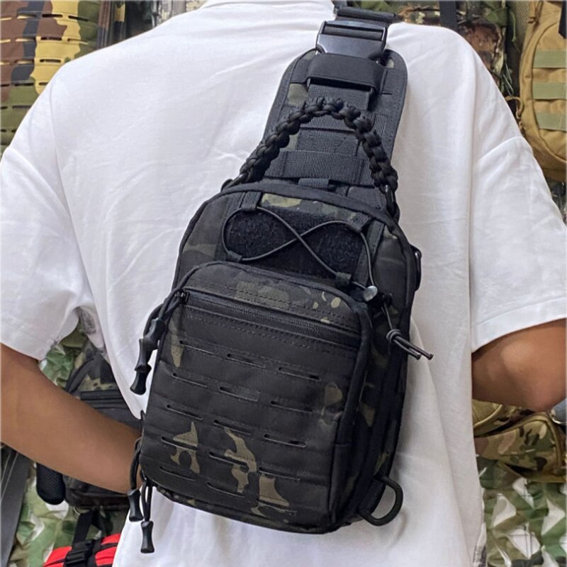 Tactical Sling Bag Supplier - 1000D CP Camo Laser Cut Molle Chest Bag Pack