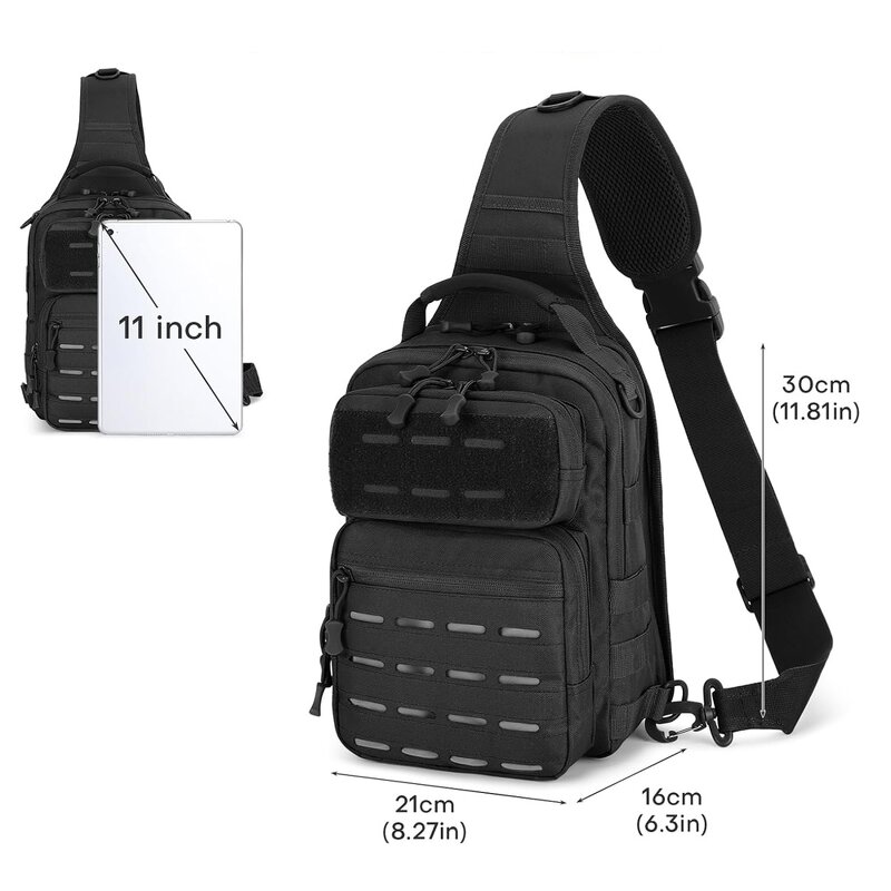 Tactical Sling Bag Factory - Laser Cut 1000D Waterproof Nylon Molle Chest Bag
