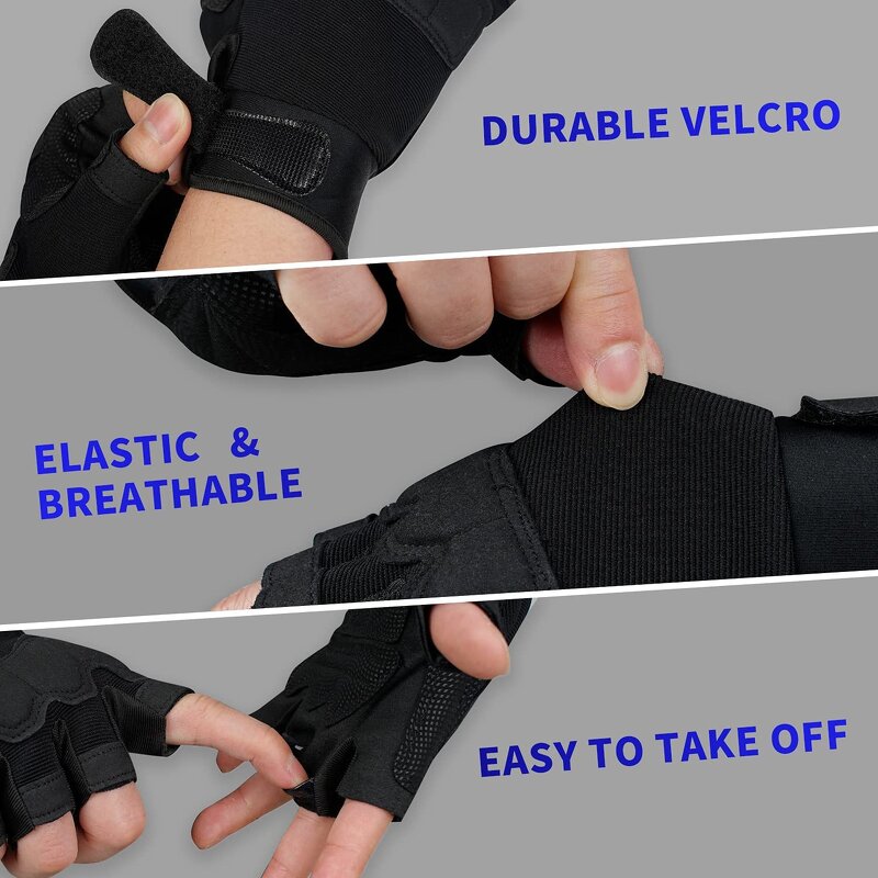 Fingerless Tactical Gloves Supplier - Multi-color Mens Half Finger Cycling Gym Gloves