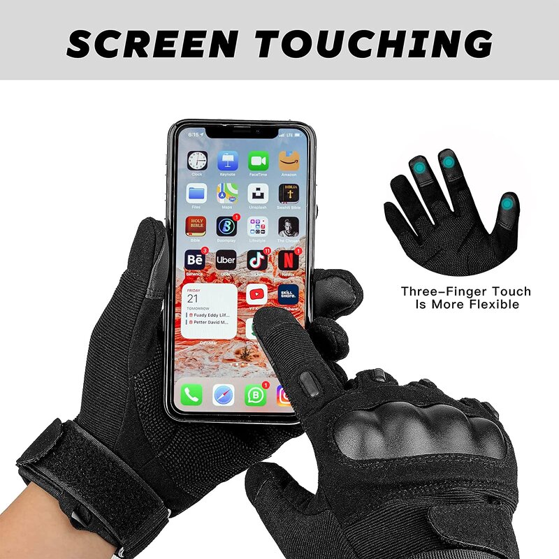 Tactical Winter Gloves Manufacturer - Nylon Black Hard Knuckle Full Finger Gloves