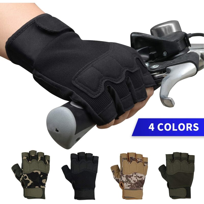Fingerless Tactical Gloves Supplier - Multi-color Mens Half Finger Cycling Gym Gloves