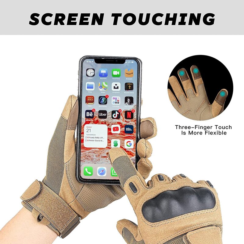 Army Tactical Gloves Supplier - Winter Green Touchscreen Full Finger Protective