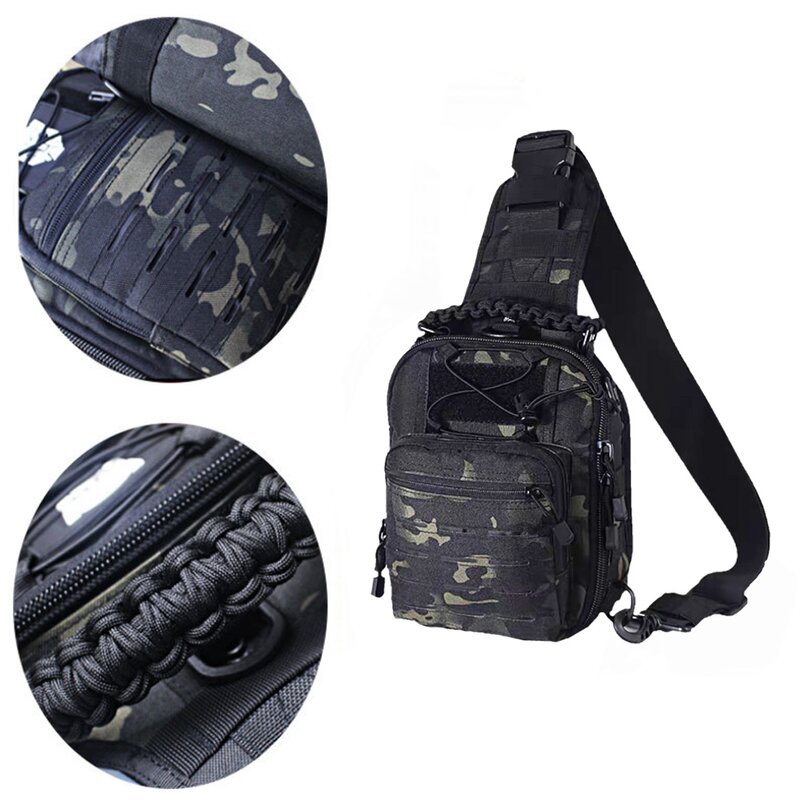 Tactical Sling Bag Supplier - 1000D CP Camo Laser Cut Molle Chest Bag Pack