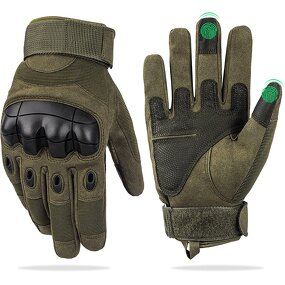 Fleece Tactical Gloves Manufacturer - Army Green Full Finger Hard Knuckle Gloves