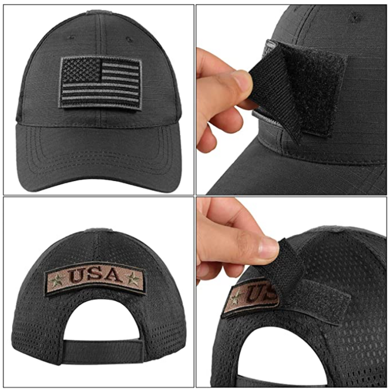 Tactical Mesh Cap Factory - Wholesale Black Cotton Custom Outdoor Sports Hat