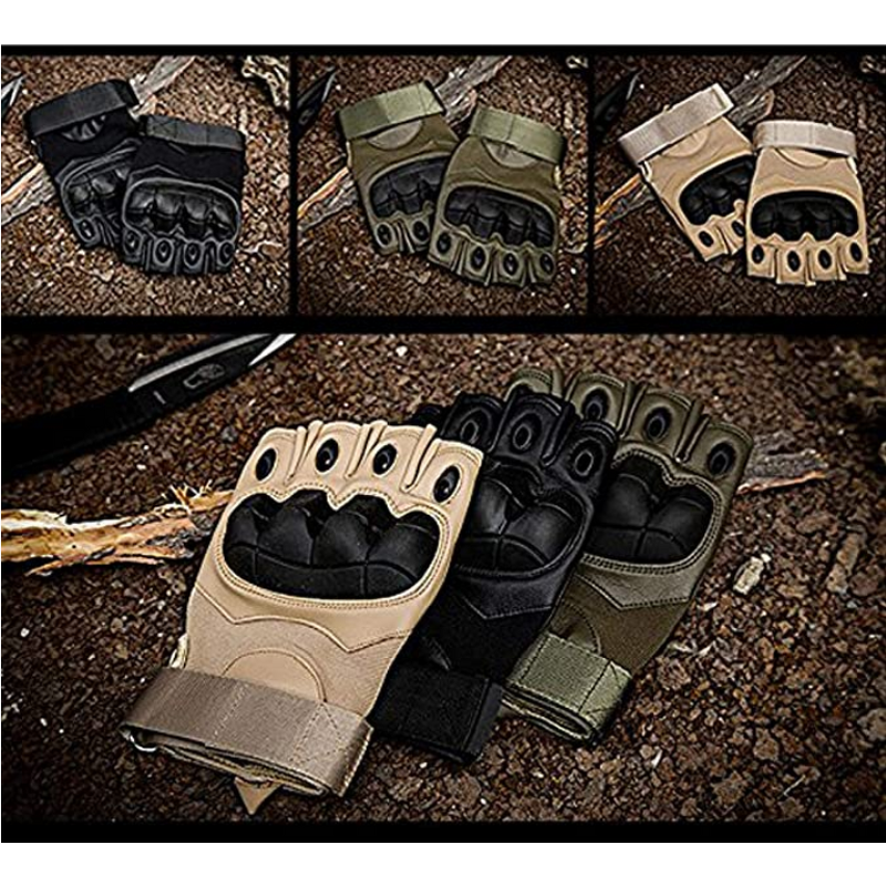 Fingerless Tactical Gloves Factory - Custom Black Half Finger Outdoor Duty Gloves