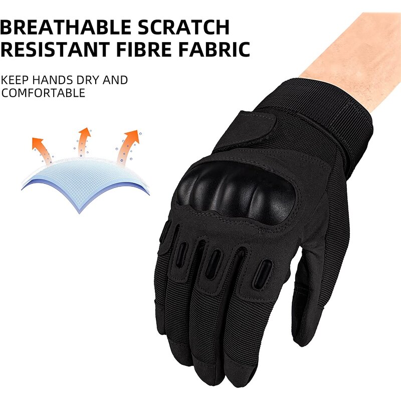 Tactical Winter Gloves Manufacturer - Nylon Black Hard Knuckle Full Finger Gloves