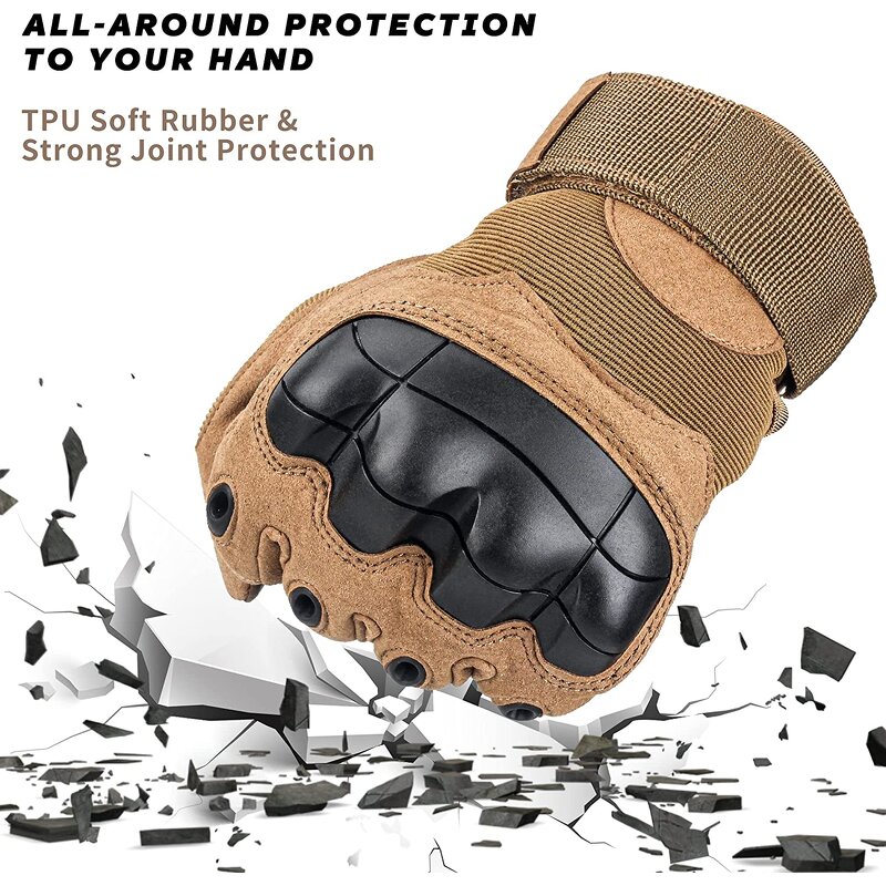 Hunting Gloves Factory - Tan Waterproof Winter Fleece Combat Tactical Gloves
