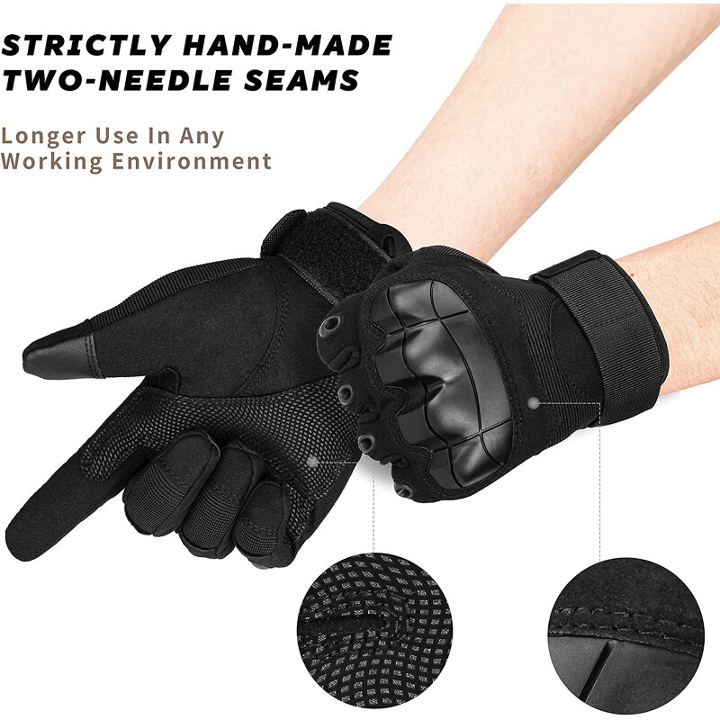 Combat Tactical Gloves Factory - Black Men Hard Knuckle Training Cycling Gloves