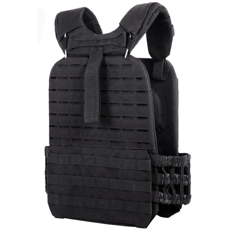 Molle Tactical Vest Factory - 1000D Black Breathable Adjustable Combat Vest