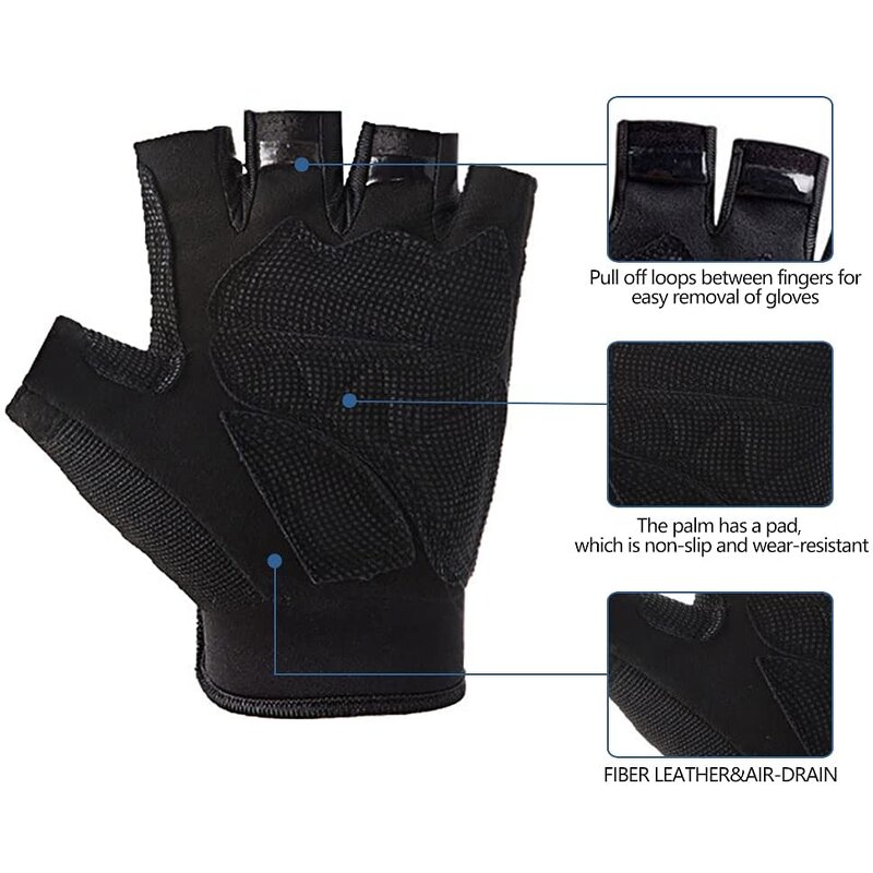 Fingerless Tactical Gloves Supplier - Multi-color Mens Half Finger Cycling Gym Gloves