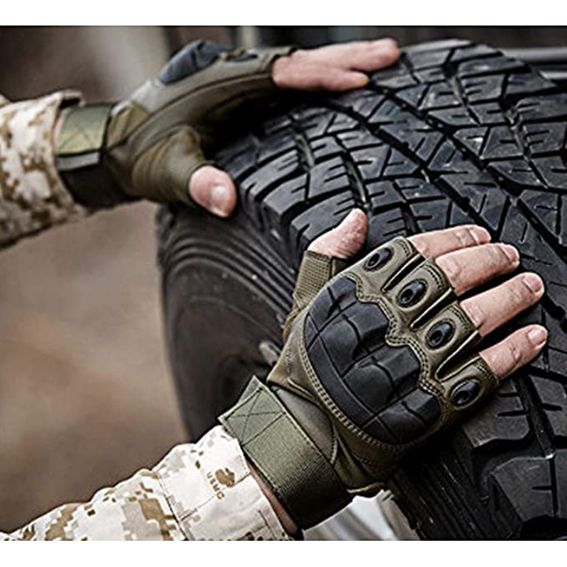 Fingerless Tactical Gloves Factory - Custom Black Half Finger Outdoor Duty Gloves