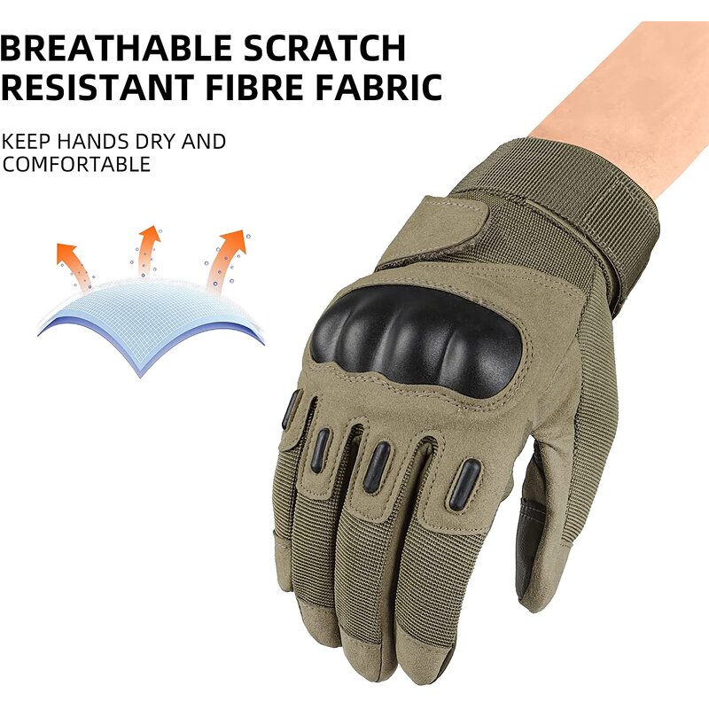Touchscreen Tactical Gloves Supplier - Army Green Winter Full Finger Fleece Gloves
