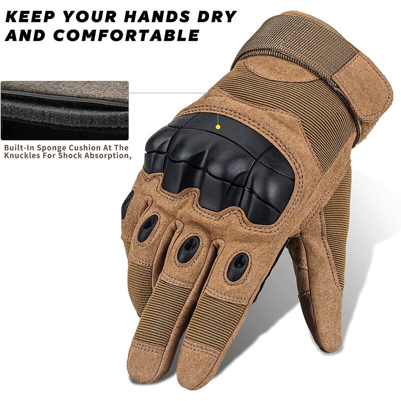 Hunting Gloves Factory - Tan Waterproof Winter Fleece Combat Tactical Gloves