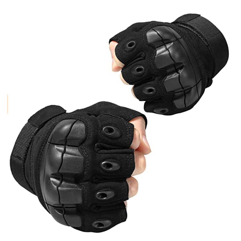 Fingerless Tactical Gloves Factory - Custom Black Half Finger Outdoor Duty Gloves