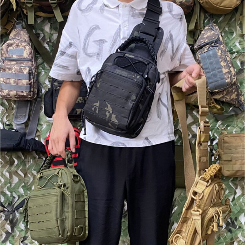 Tactical Sling Bag Supplier - 1000D CP Camo Laser Cut Molle Chest Bag Pack