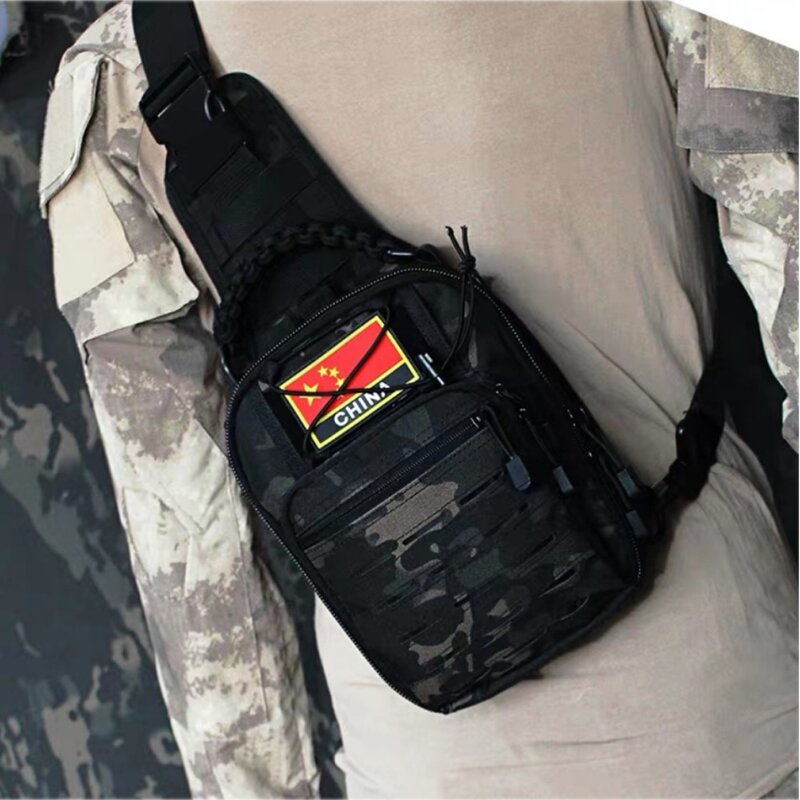 Tactical Sling Bag Supplier - 1000D CP Camo Laser Cut Molle Chest Bag Pack
